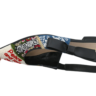Peace and Love Embroidered Slingback