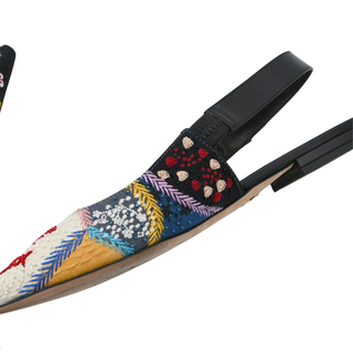 Peace and Love Embroidered Slingback