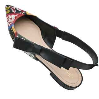 Peace and Love Embroidered Slingback
