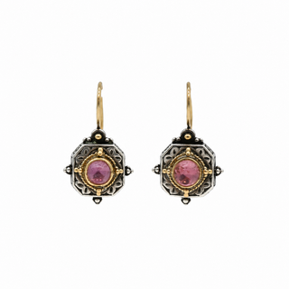 Byzantine Pink Tourmaline Drop Earrings