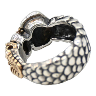 Sterling Silver & 14K Mermaid Crown Statement Ring