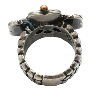 Sterling Silver Red Gemstone Cross Statement Ring