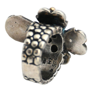 Sterling Silver Red Gemstone Cross Statement Ring