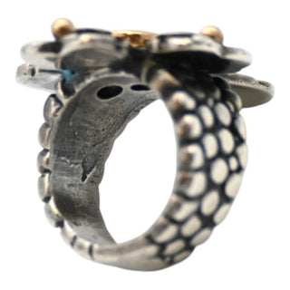 Sterling Silver Red Gemstone Cross Statement Ring