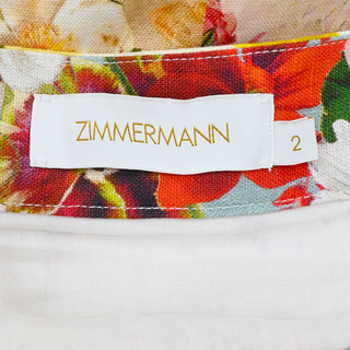 Floral Patchwork Linen Wrap Midi Skirt
