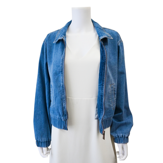 Blue Denim Bomber Jacket
