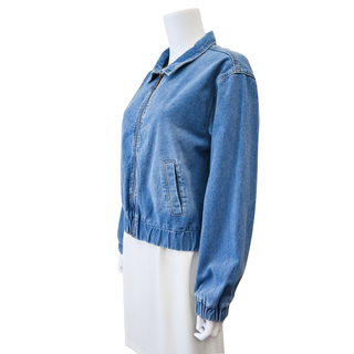 Blue Denim Bomber Jacket