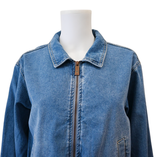 Blue Denim Bomber Jacket