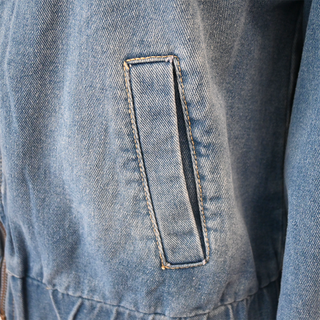 Blue Denim Bomber Jacket