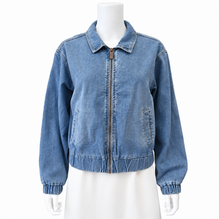 Blue Denim Bomber Jacket