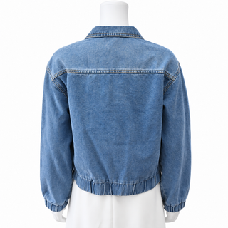 Blue Denim Bomber Jacket