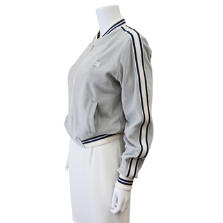 Gray Velvet Jersey Teddy Track Jacket
