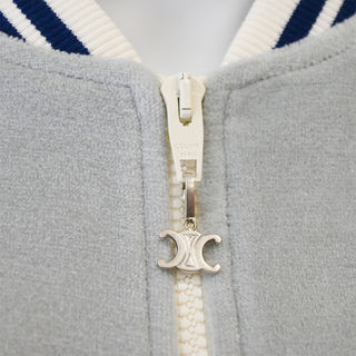 Gray Velvet Jersey Teddy Track Jacket