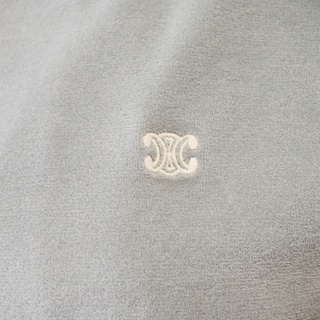 Gray Velvet Jersey Teddy Track Jacket