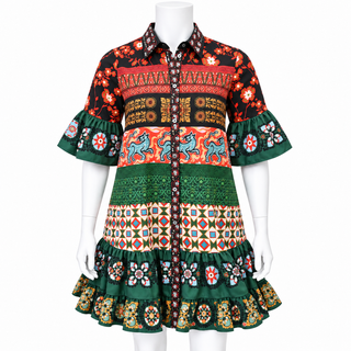 Choux Patchwork Mini Dress
