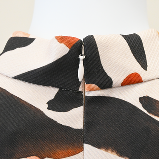Bronze Multi Abstract Print Belted Midi Dress