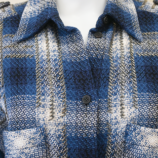 GOLDEN GOOSE | 3D Cotton Check Baguette Embroidered Overshirt Dress