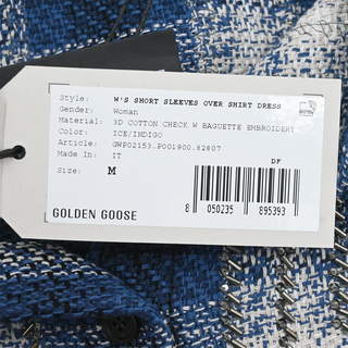 GOLDEN GOOSE | 3D Cotton Check Baguette Embroidered Overshirt Dress