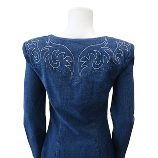Embroidered Western Denim Mini Dress