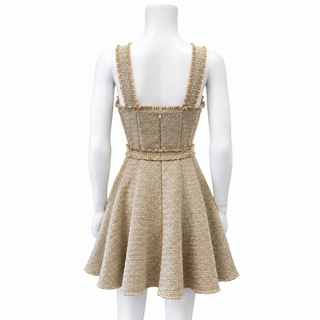 KARINA GRIMALDI | Gold Amelia Tweed Mini Dress