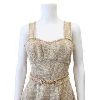 Gold Amelia Tweed Mini Dress