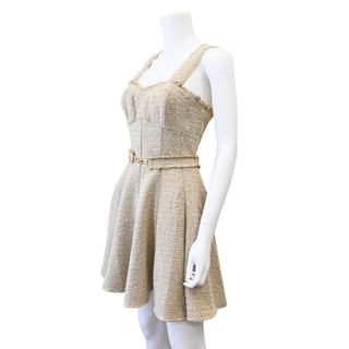 Gold Amelia Tweed Mini Dress