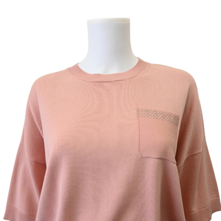 Peony Pink Pure Cotton Yarn Sweater