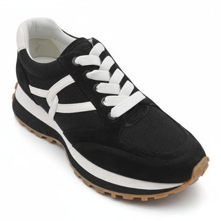 Valentina Mixed Leather Retro Sneakers