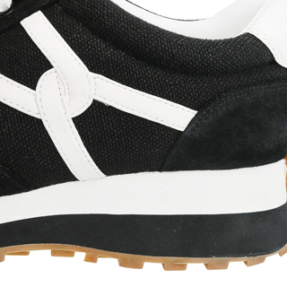 Valentina Mixed Leather Retro Sneakers
