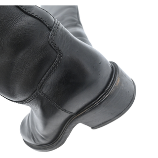 Black Leather Knee-High Riding Boots
