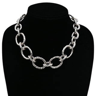 Classico Hammered Bastille Link Necklace