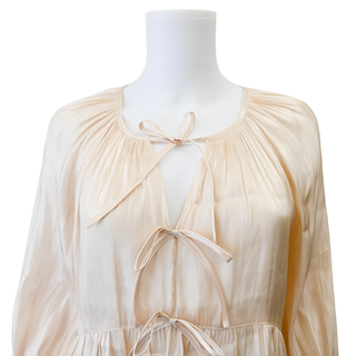 Alabaster Chrystie Ruffle Satin Top
