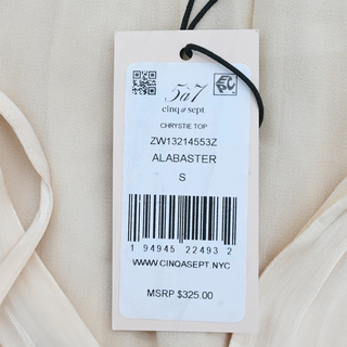 Alabaster Chrystie Ruffle Satin Top