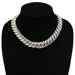Sterling Silver Sculpted Cable Necklace