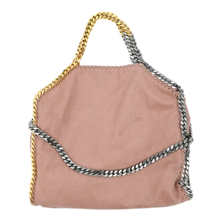 Blush Pink Two-Tone Chain Falabella Fold Over Tote Bag