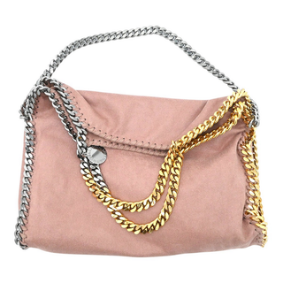 Blush Pink Two-Tone Chain Falabella Fold Over Tote Bag