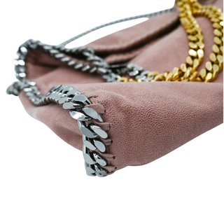 Blush Pink Two-Tone Chain Falabella Fold Over Tote Bag