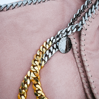 Blush Pink Two-Tone Chain Falabella Fold Over Tote Bag
