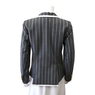 Charcoal Stripe Taped One-Button Blazer