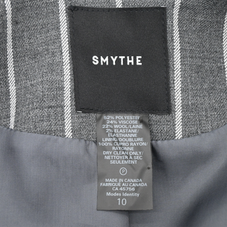 Charcoal Stripe Taped One-Button Blazer