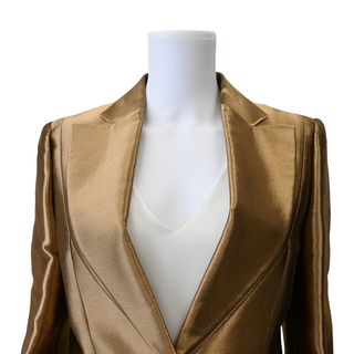 Metallic Gold Single-Breasted Blazer