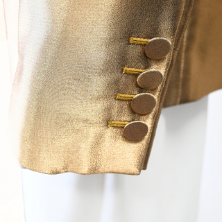 Metallic Gold Single-Breasted Blazer