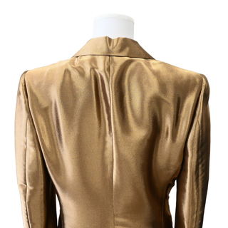 Metallic Gold Single-Breasted Blazer