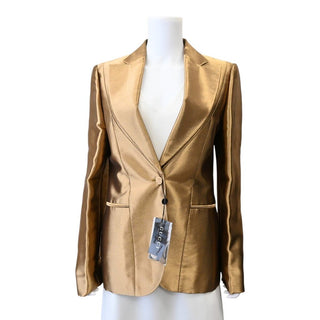 GUCCI | Metallic Gold Single-Breasted Blazer