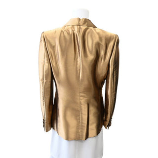 Metallic Gold Single-Breasted Blazer