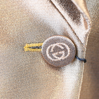 Metallic Gold Single-Breasted Blazer