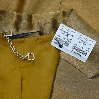 Metallic Gold Single-Breasted Blazer