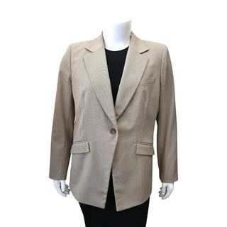 LAFAYETTE148 | Brown Micro Houndstooth One-Button Blazer