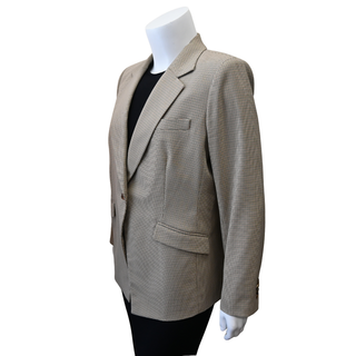 LAFAYETTE148 | Brown Micro Houndstooth One-Button Blazer