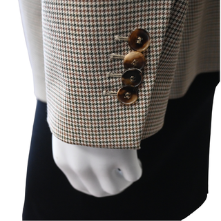 LAFAYETTE148 | Brown Micro Houndstooth One-Button Blazer